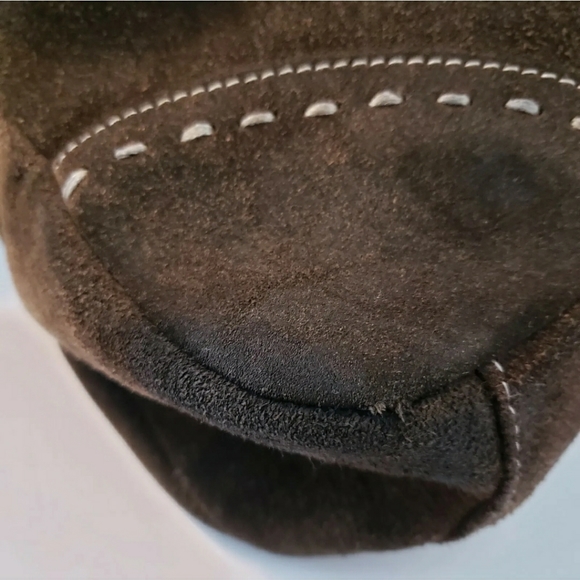 Emporio Armani Brown Suede Leather Crossbody Bag Shoulder Bag - Picture 10 of 10